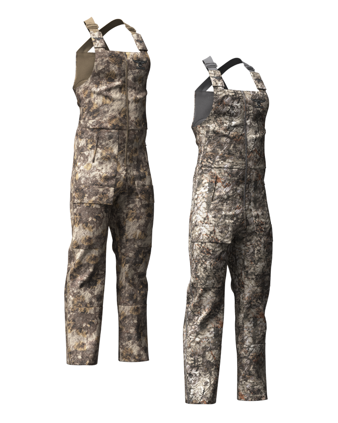 ASIO Gear Heavyweight Bib in Raptor and RAPX camo built for late season warmth for serious whitetail bow hunters