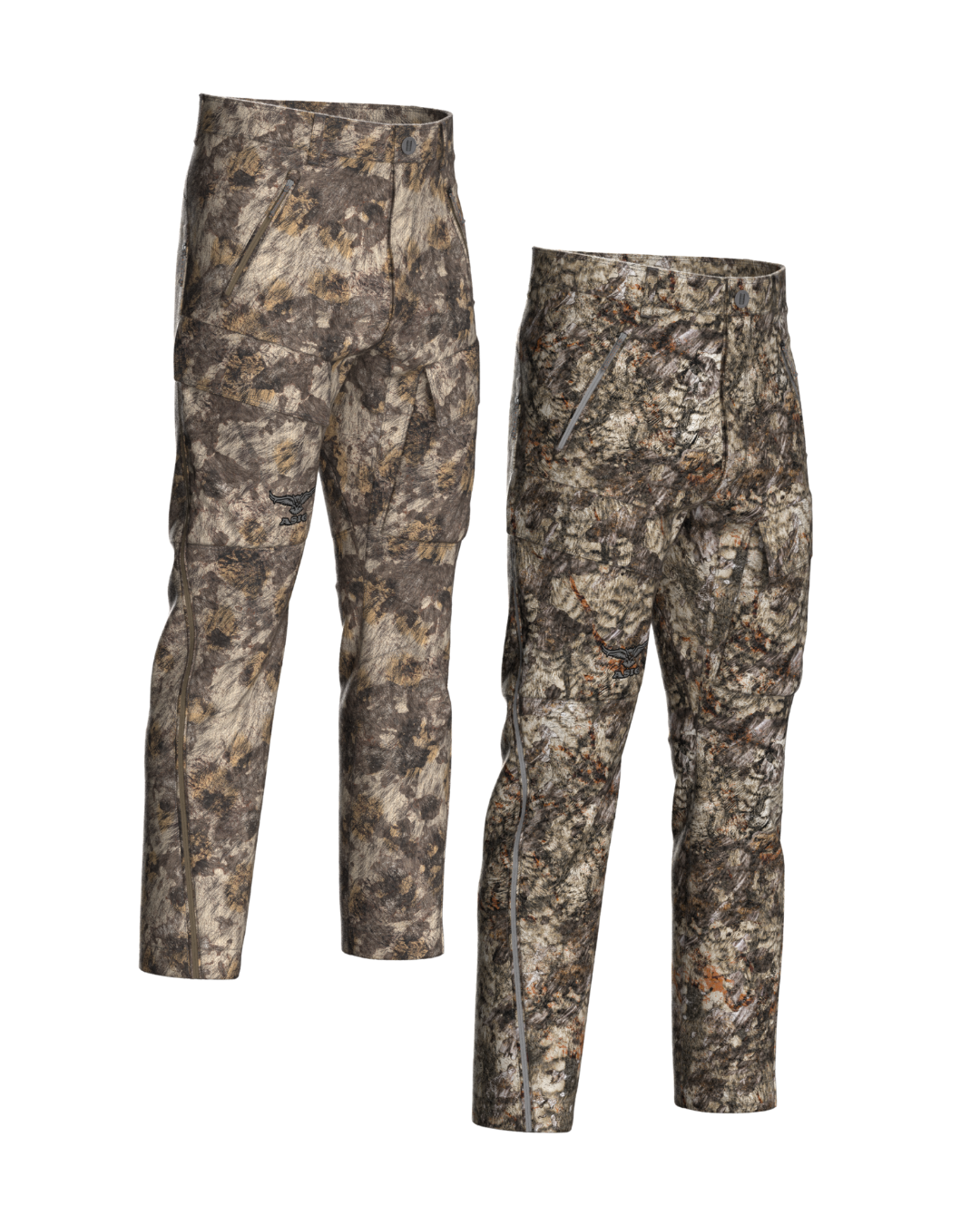 ASIO Gear Midweight Sherpa Pants in Raptor and RAPX camo for bowhunting