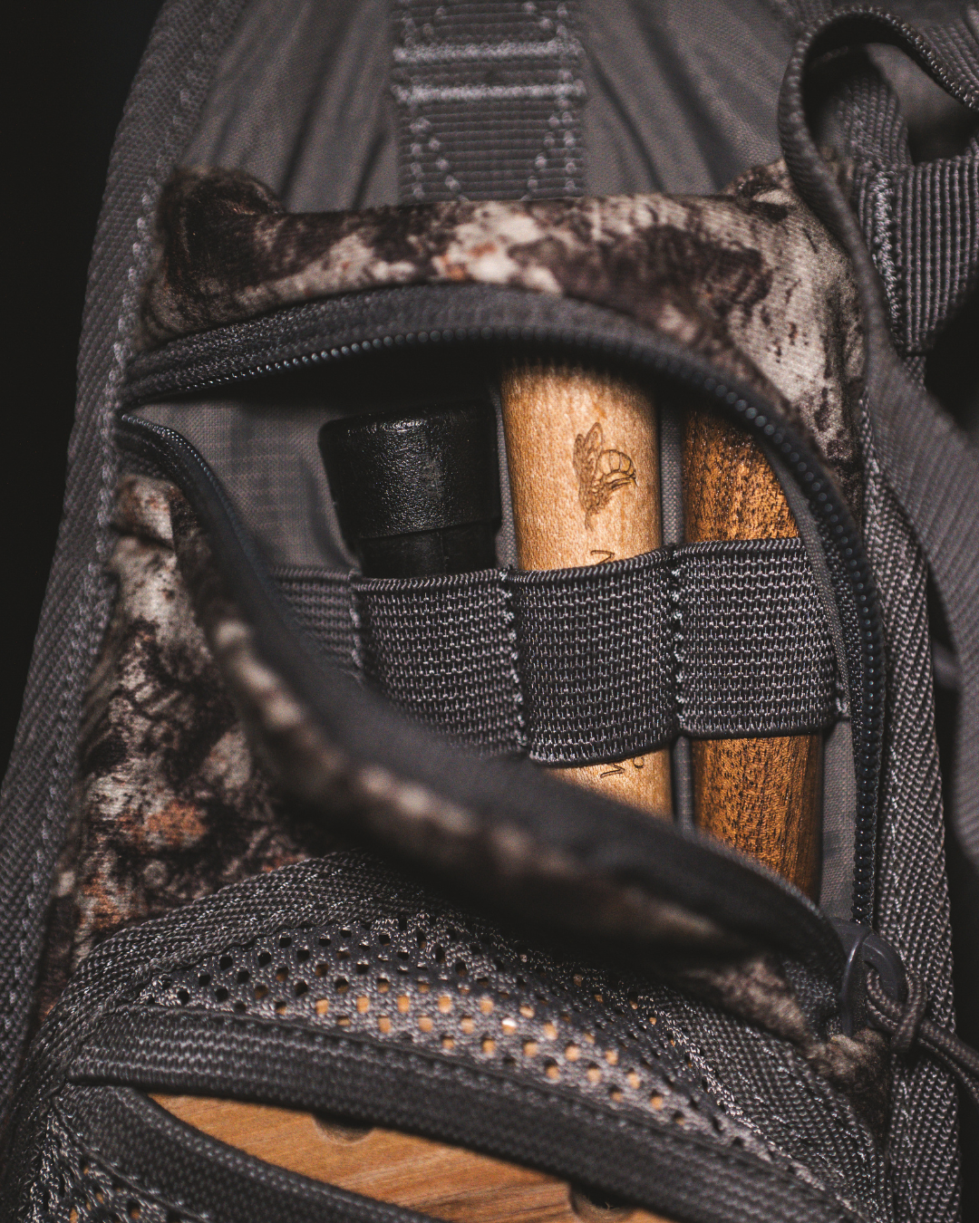 ASIO Gear RAPTOR camo turkey hunting vest striker pocket for organized and protected call striker storage