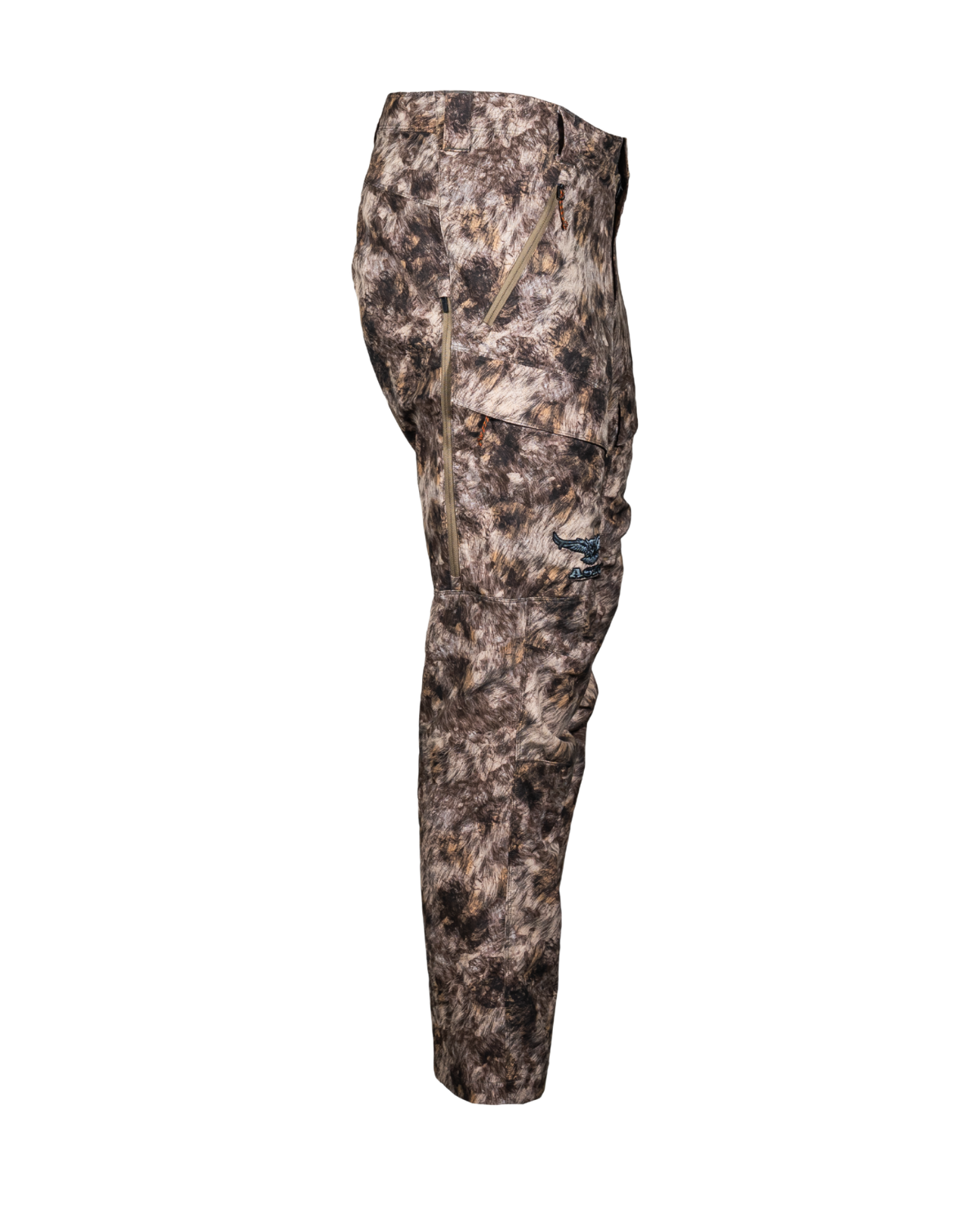 ASIO Gear lightweight early season breathable hunting pant in RAPX camo for treestand and bowhunting concealment showing the pockets and side vents