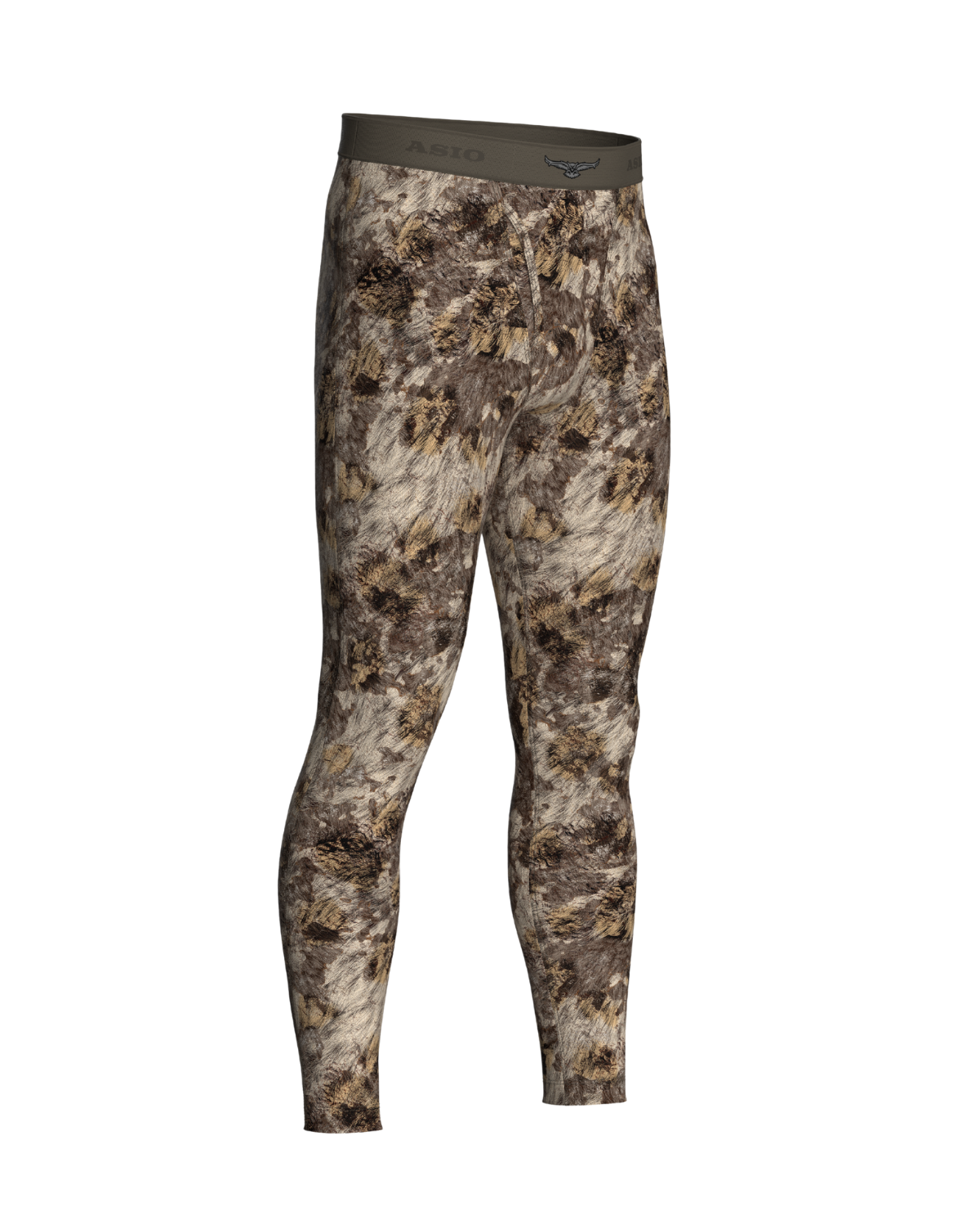 asio gear midweight baselayer bottom in rapx camo ideal for laying underneath early to mid season hunting gear. merino wool and synthetic blend for ultimate warmth and moisure wicking ability