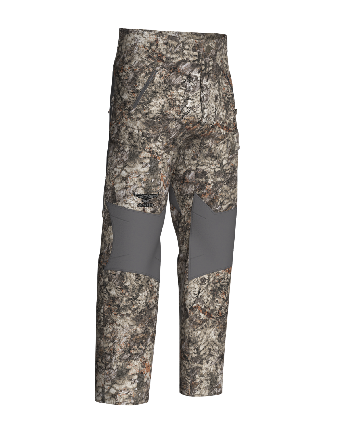 Midweight Bomb Pant in ASIO RAPTOR camo pattern optimized for treestand concealment in mid-season conditions