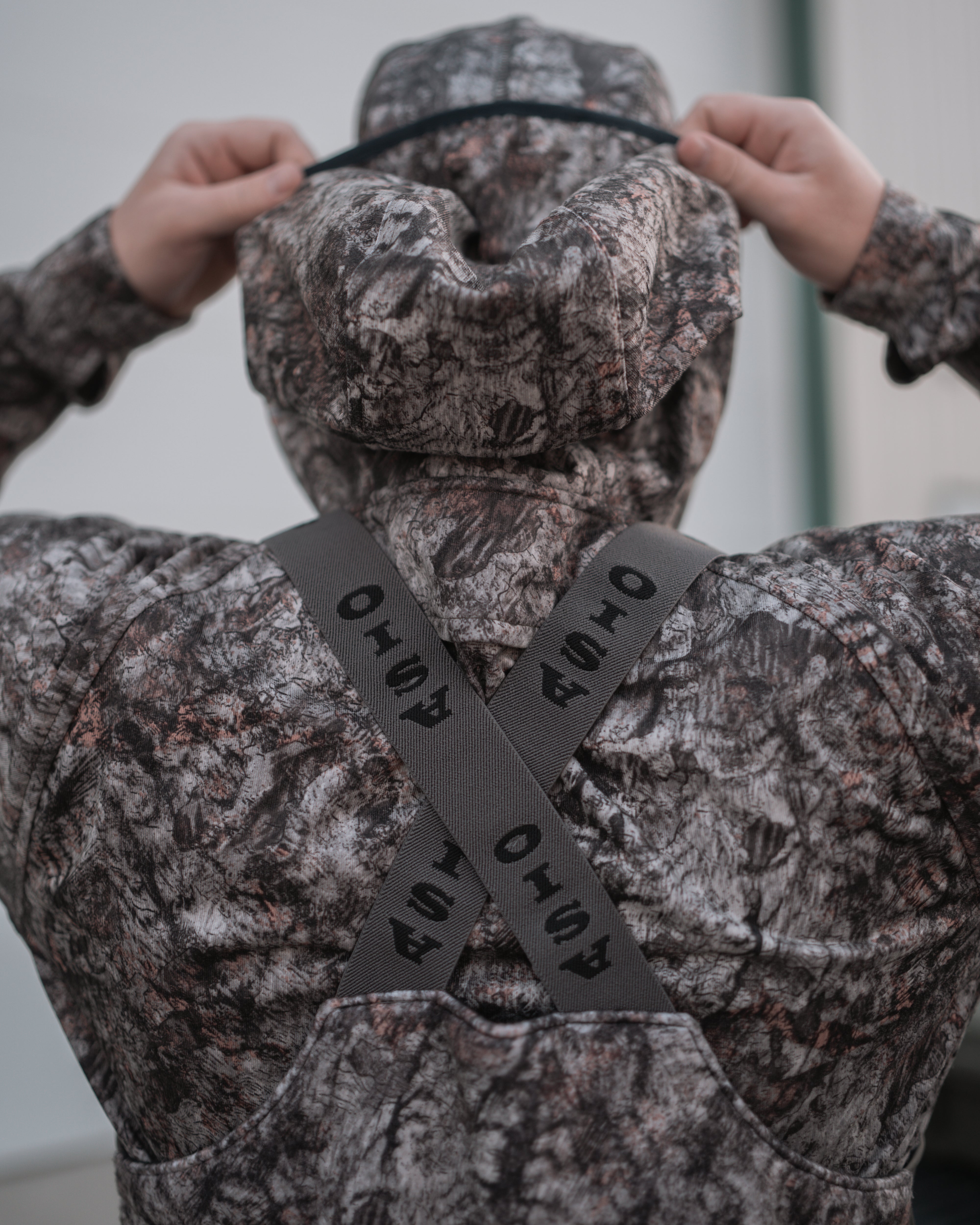 Rear view of ASIO Gear Sherpa Bib with cross-back ASIO branded straps