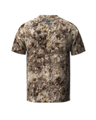 Back view of RAPX camo short sleeve performance shirt for warm-weather and mobile bowhunters