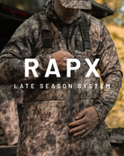 ASIO Gear RAPX camo late season hunting system showing insulated jacket details